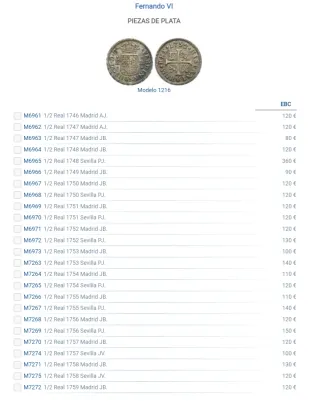 Moneda Plata 1 Real Fernando VI México 1758 EBC.