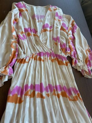 Vestido midi de seda estampado