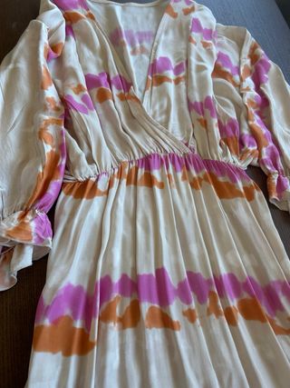 Vestido midi de seda estampado