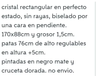 mesa comedor cristal 6 comensales
