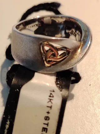 Anillo Solvar Irlanda Oro y Plata