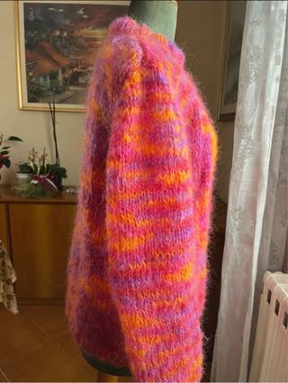 Maglione lana mohair fatto a mano taglia L