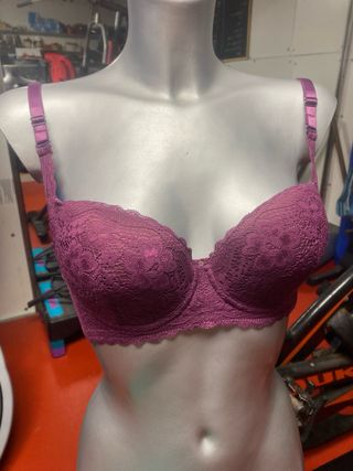 Sujetador push up encaje aguamarina 90B