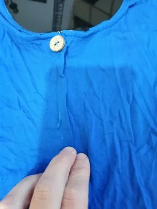 Vestido azul sin mangas mujer talla única