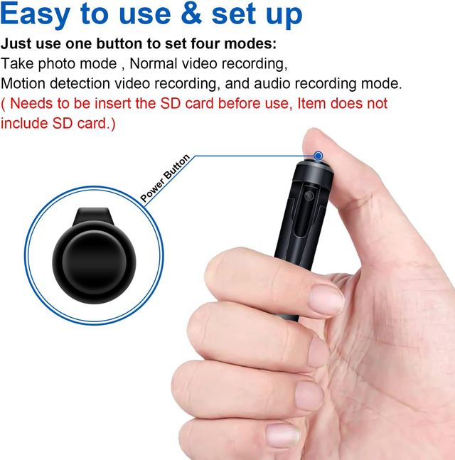 Videocamera Spia Nascosta Mini HD 1080P 64GB Penna