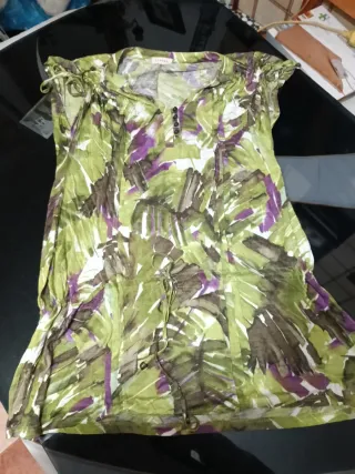 Camisa mujer verde y morada