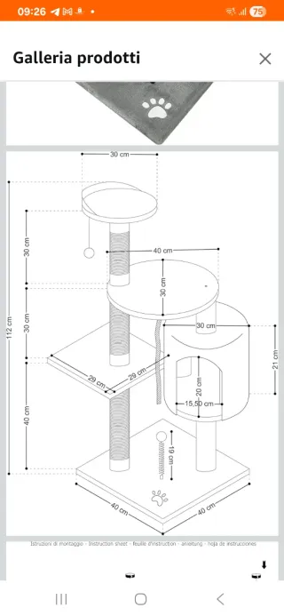 Tiragraffi per gatti grigio