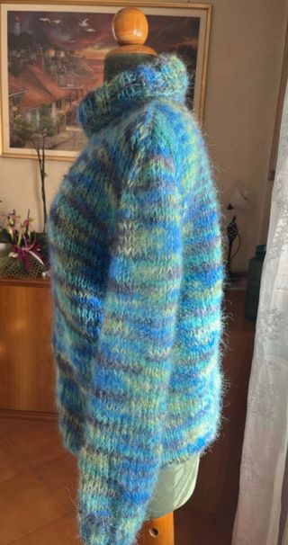 Maglione lana mohair fatto a mano taglia L