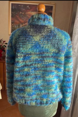 Maglione lana mohair fatto a mano taglia L