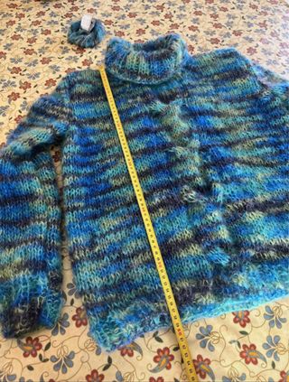 Maglione lana mohair fatto a mano taglia L