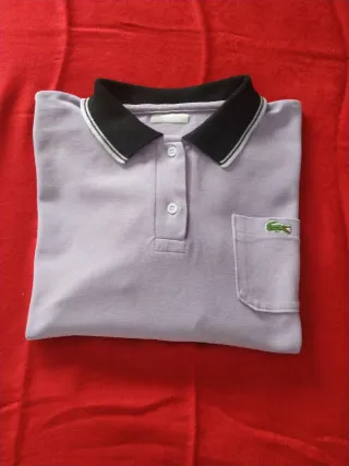 Polo manga larga Lacoste morado