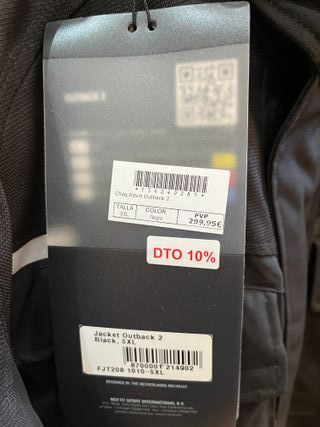 Chaqueta Moto Revit Talla 5XL Negra