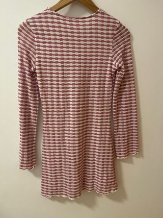 Vestido Brownie Malva y blanco talla XS