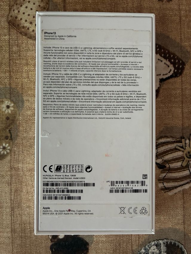iPhone 13 Caja Azul