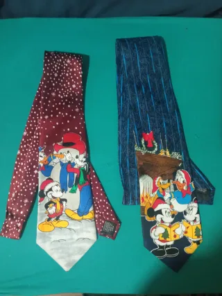 Lote 2 Corbatas Disney Vintage Navideñas