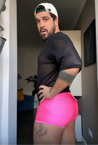 Bañador deportivo malla rosa