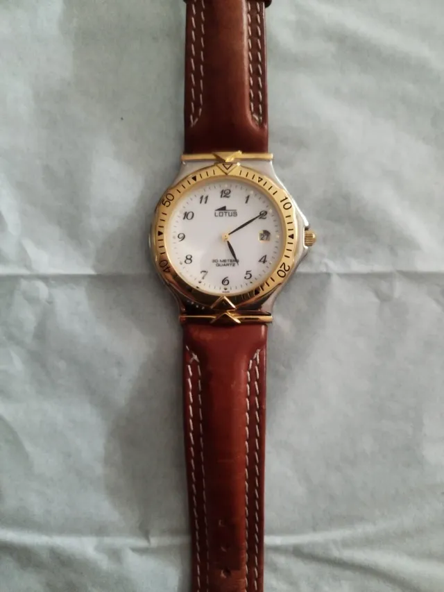 Reloj Lotus Cuarzo Dorado y Acero