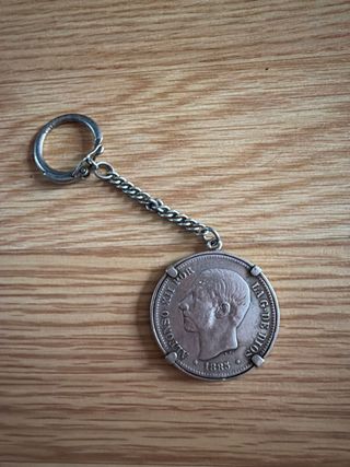 Llavero Moneda 5 Pesetas Alfonso XII 1883