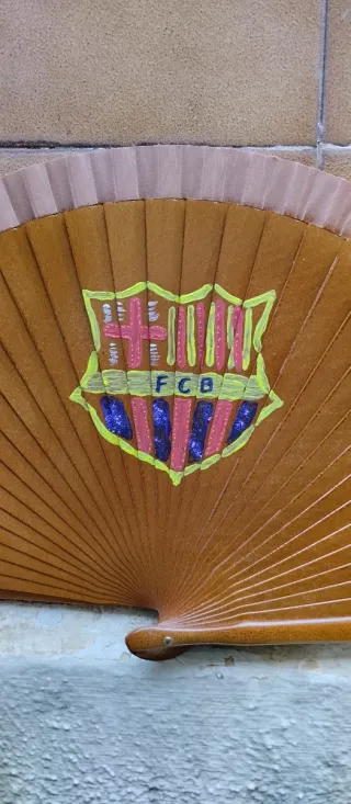 Abanico FC Barcelona pintado a mano