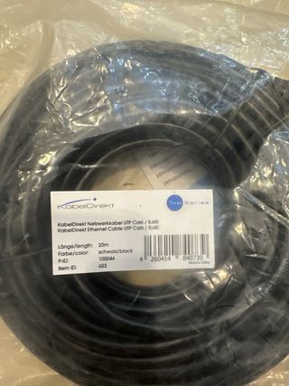 Cable de Red UTP Cat6 RJ45 20m Negro