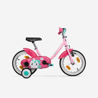 Bicicleta niños 14 pulgadas Btwin 500 unicornio rosa 3-4,5