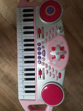 Teclado musical infantil rosa, altura 50 cm