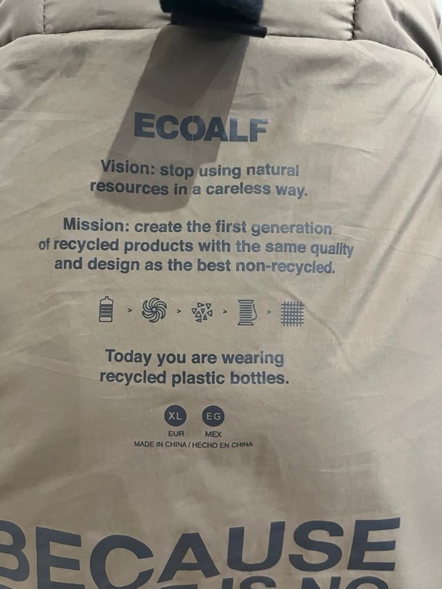 Chaleco largo acolchado Ecoalf marrón