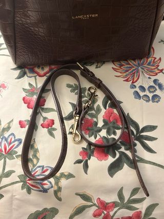 Bolso Lancaster Piel Marrón Cocodrilo