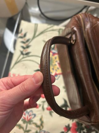 Bolso Lancaster Piel Marrón Cocodrilo