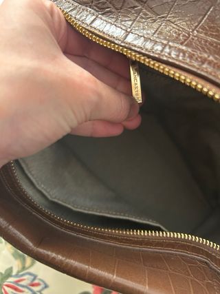 Bolso Lancaster Piel Marrón Cocodrilo