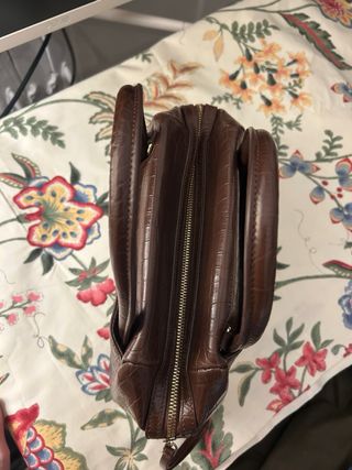 Bolso Lancaster Piel Marrón Cocodrilo