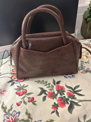 Bolso Lancaster Piel Marrón Cocodrilo