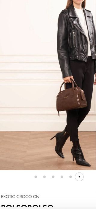 Bolso Lancaster Piel Marrón Cocodrilo