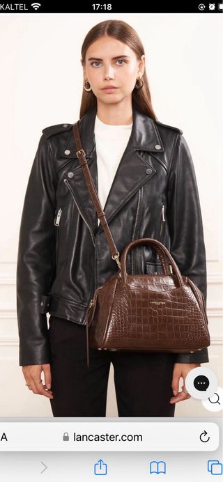 Bolso Lancaster Piel Marrón Cocodrilo