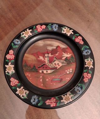 3 Quadretti Legno Dipinti a Mano