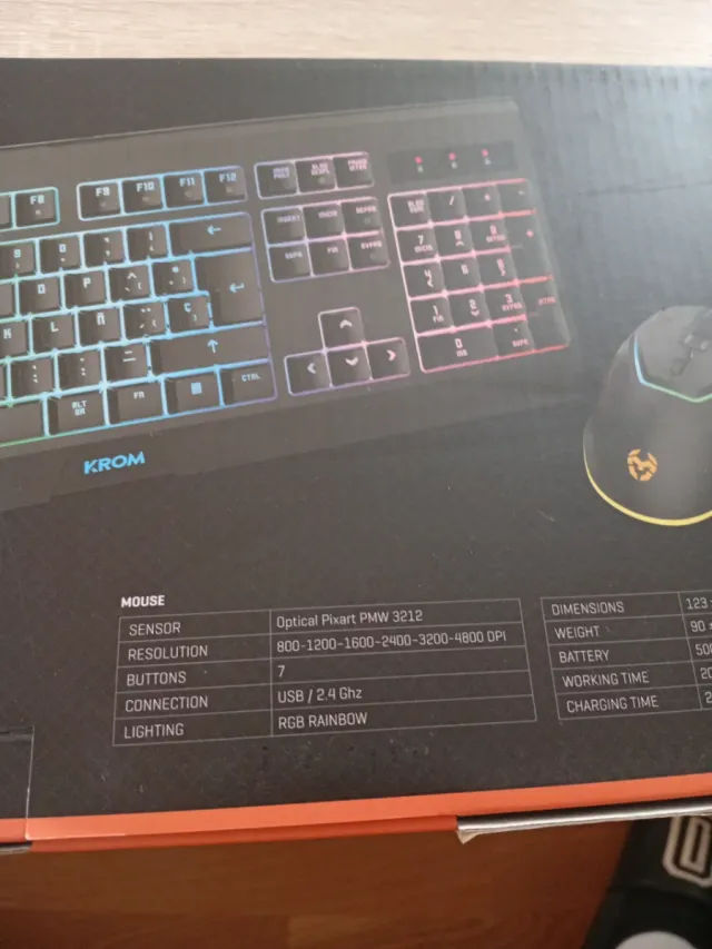 Teclado y Ratón Gaming KROM Kabala RGB