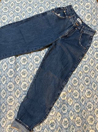 Jeans Mom Fit Denim Blu Pull&Bear