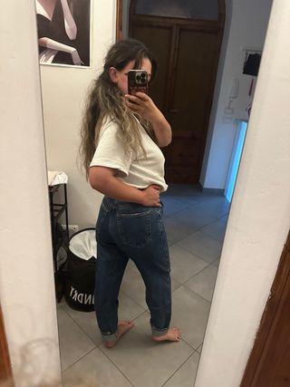 Jeans Mom Fit Denim Blu Pull&Bear