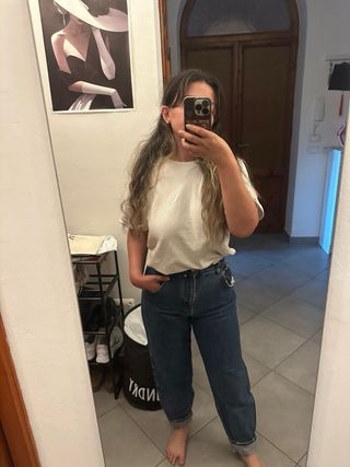 Jeans Mom Fit Denim Blu Pull&Bear
