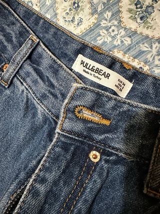 Jeans Mom Fit Denim Blu Pull&Bear