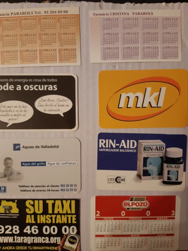 Calendarios de bolsillo coleccionistas