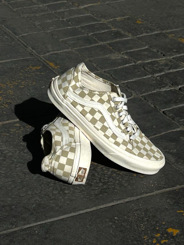 Vans 38, Old Skool Tapered Eco Theory checker beig