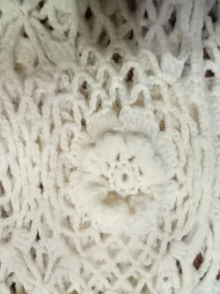 Bufanda crochet crema