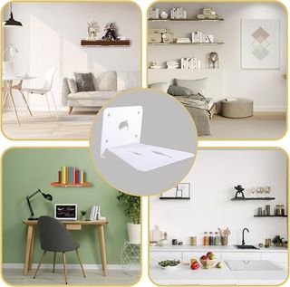 Confezione da 4 Scaffali a Parete in Metallo Bianco