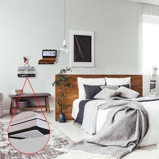 Confezione da 4 Scaffali a Parete in Metallo Bianco