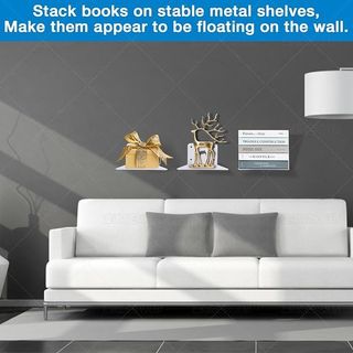 Confezione da 4 Scaffali a Parete in Metallo Bianco