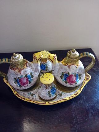 Set sale pepe olio ed aceto ceramica