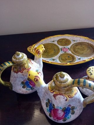 Set sale pepe olio ed aceto ceramica