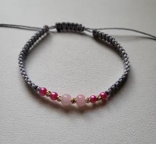 Pulsera oro 14k y piedras grises