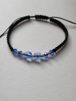 Pulsera oro 14k y piedras grises